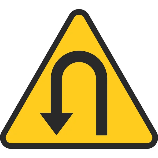 Signo Giro Icono Ilustración Vectorial Relacionada Con Señales Tráfico — Vector de stock