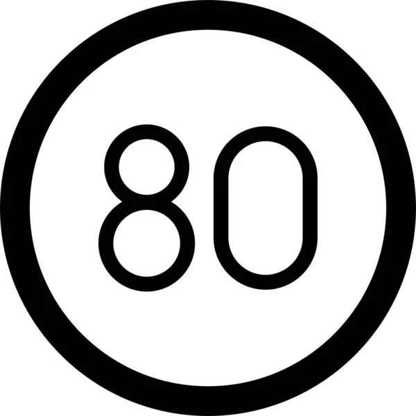 80个速度限制标志图标 交通标志相关矢量图解 — 图库矢量图片