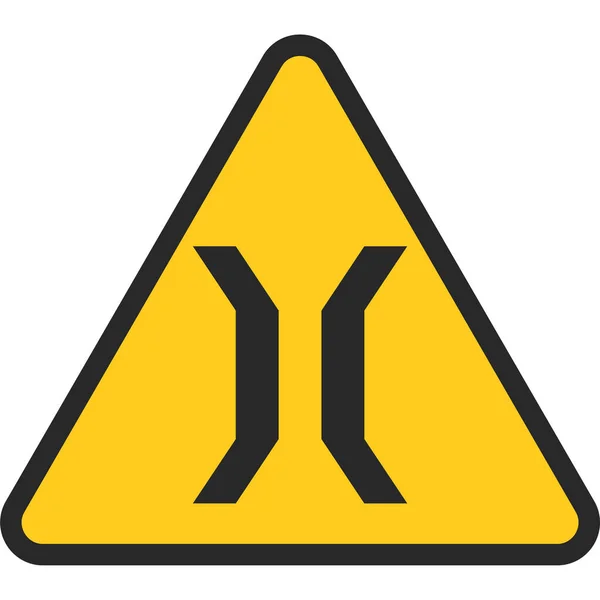 Schmale Brücke Zeichen Symbol Verkehrszeichen Bezogene Vektorillustration — Stockvektor