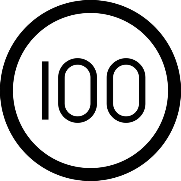 100 Значок Обмеження Швидкості Знак Руху Пов Язаний Векторні Ілюстрації — стоковий вектор