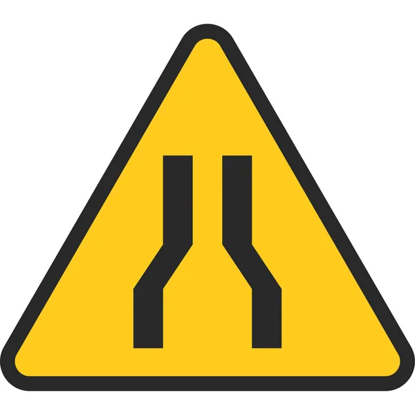 Schmales Verkehrszeichensymbol Verkehrszeichenbezogene Vektorillustration — Stockvektor