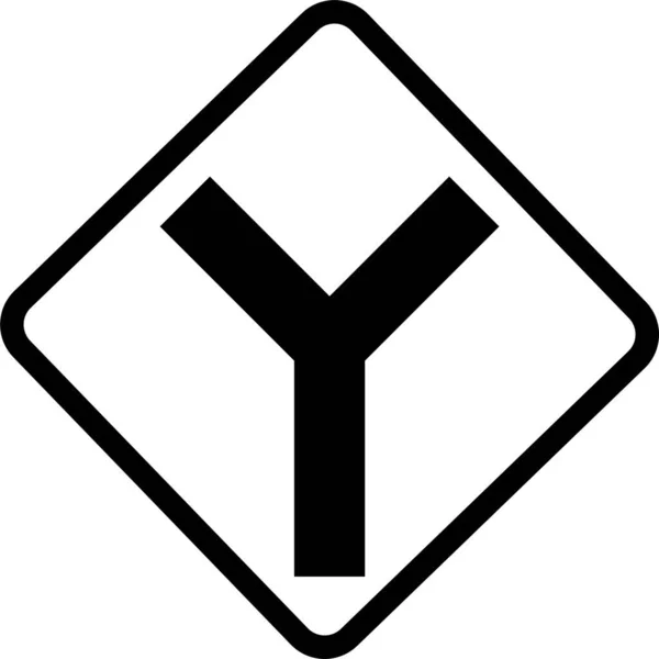 Icono Signo Intersección Ilustración Vectores Relacionados Con Señales Tráfico — Vector de stock