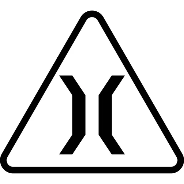 Иконка Узкого Знака Моста Связанная Траффиком Векторная Иллюстрация — стоковый вектор