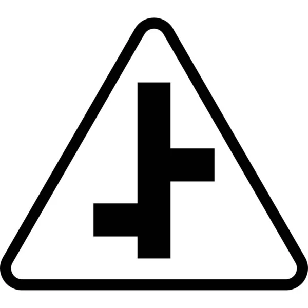Знак Пересечения Знака Связанный Векторной Иллюстрацией Дорожного Знака — стоковый вектор