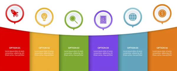 Plantilla Diseño Infografías Iconos Con Opciones Pasos Utilizar Como Diagrama — Vector de stock