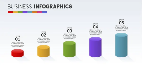 Modèle Conception Infographies Icônes Avec Options Étapes Utiliser Comme Diagramme — Image vectorielle