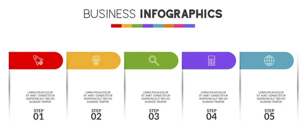 Infographics Σχεδιαστικό Πρότυπο Και Εικονίδια Επιλογές Βήματα Χρήση Διάγραμμα Διαδικασίας — Διανυσματικό Αρχείο