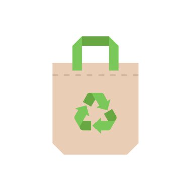 Geri dönüşüm işareti vektörlü bez çanta, uluslararası plastik torba ücretsiz gün ilgili