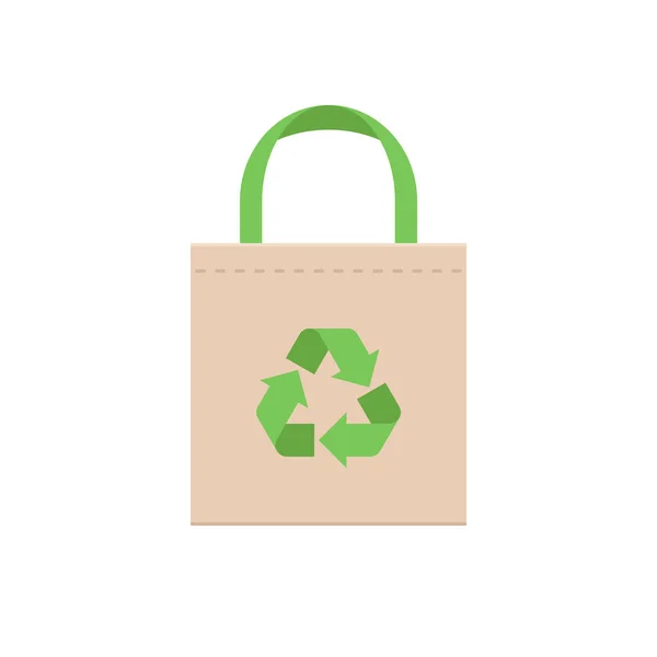 Saco Pano Com Vetor Sinal Reciclagem Saco Plástico Internacional Dia —  Vetores de Stock