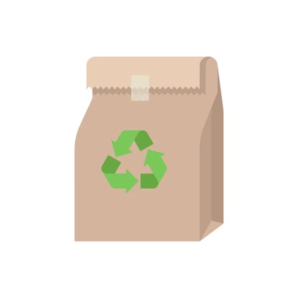 リサイクルサインベクトル付き紙袋 国際ビニール袋無料日関連 — ストックベクタ