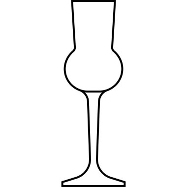 Grappa cam simgesi, kokteyl camı ile ilgili vektör illüstrasyonu