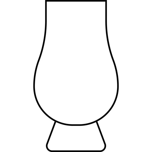 Иконка Виски Glencairn Название Коктейльного Стекла Связанное Векторной Иллюстрацией — стоковый вектор