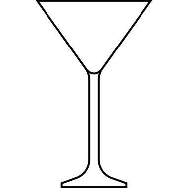 Martini bardağı ikonu, kokteyl camı ile ilgili vektör illüstrasyonu