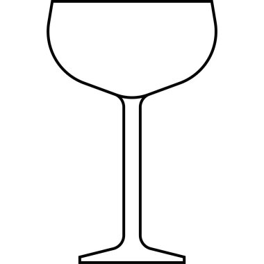 Coupe cam simgesi, kokteyl camı ile ilgili vektör illüstrasyonu