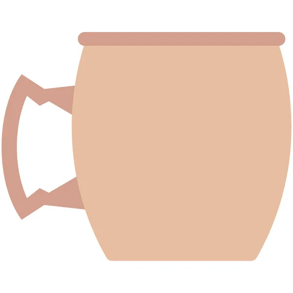 莫斯科Mule Mug图标 鸡尾酒玻璃杯名称相关矢量图解 — 图库矢量图片