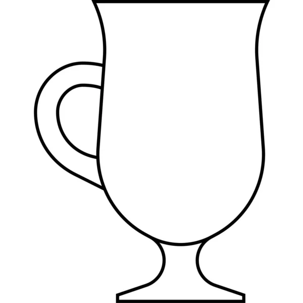 Ирландско Кофейная Кружка Икона Имя Коктейля Стекло Связано Векторной Иллюстрацией — стоковый вектор