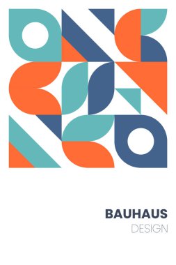 Soyut Bauhaus unsurları modern geometrik tarzda şekil alarak şekil, şekil, kapak, afiş, poster ve çağdaş sanat olarak kullanılır.