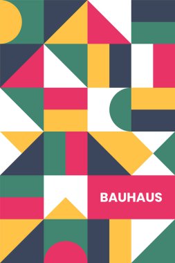 Soyut Bauhaus unsurları modern geometrik tarzda şekil alarak şekil, şekil, kapak, afiş, poster ve çağdaş sanat olarak kullanılır.