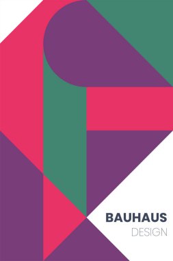 Soyut Bauhaus unsurları modern geometrik tarzda şekil alarak şekil, şekil, kapak, afiş, poster ve çağdaş sanat olarak kullanılır.