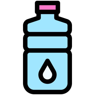 Su şişesi simgesi, Maraton bağlantılı vektör illüstrasyonu