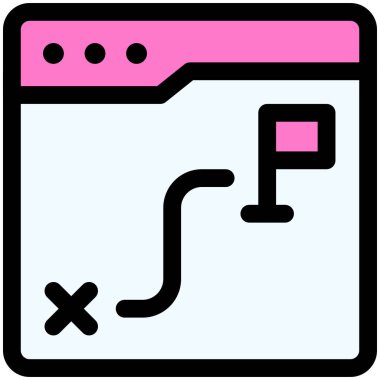 Yönlendirme simgesi, Maratona bağlı vektör illüstrasyonu