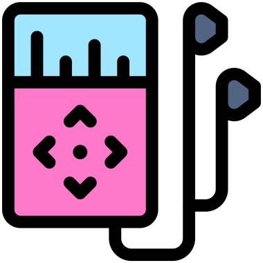 Müzik çalar simgesi, Maraton bağlantılı vektör illüstrasyonu