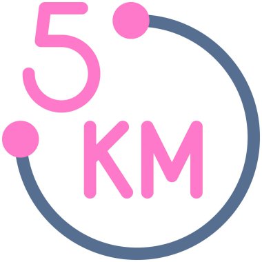5K çalışma simgesi, Maratona bağlı vektör illüstrasyonu