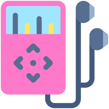 Müzik çalar simgesi, Maraton bağlantılı vektör illüstrasyonu