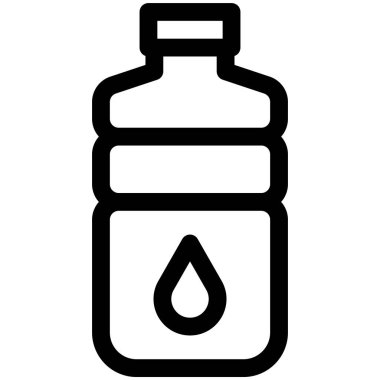 Su şişesi simgesi, Maraton bağlantılı vektör illüstrasyonu