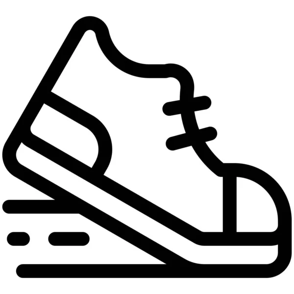 Ikona Buta Biegowego Ilustracja Wektora Związanego Maratonem — Wektor stockowy