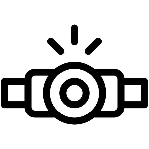 Stirnlampen Symbol Marathon Bezogene Vektorillustration — Stockvektor