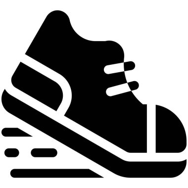 Koşu ayakkabısı simgesi, Maraton bağlantılı vektör illüstrasyonu