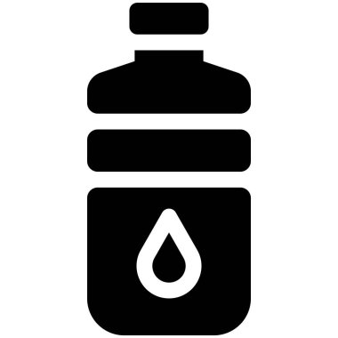 Su şişesi simgesi, Maraton bağlantılı vektör illüstrasyonu