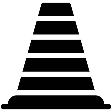 Trafik konisi simgesi, Maraton bağlantılı vektör illüstrasyonu