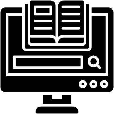 Dijital kütüphane simgesi, liseye bağlı vektör