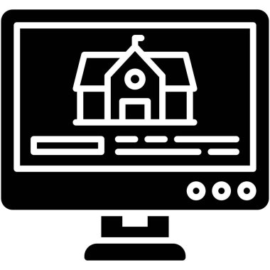 Okulun web sitesi simgesi, liseye bağlı vektör