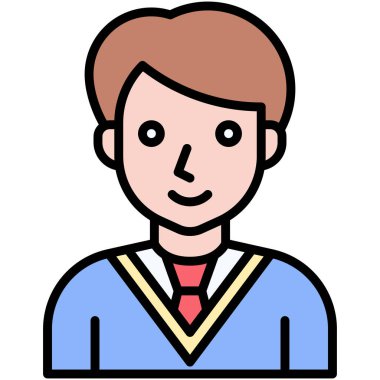 Öğrenci ikonu, lise bağlantılı vektör