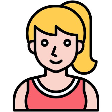 Amigo kız ikonu, liseye bağlı vektör