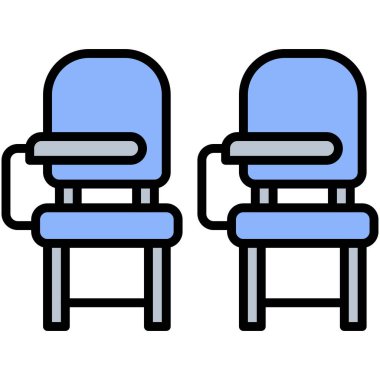 Okul masası simgesi, lise bağlantılı vektör