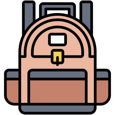Sırt çantası simgesi, lise bağlantılı vektör