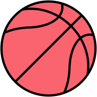 Basketbol topu simgesi, liseye bağlı vektör