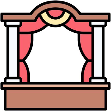 Tiyatro simgesi, lise bağlantılı vektör