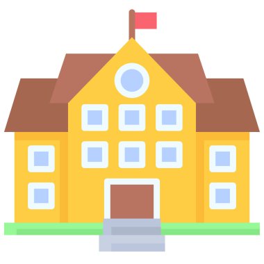 Okul simgesi, lise bağlantılı vektör