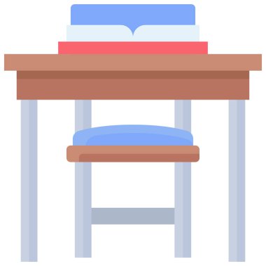 Okul başkanı ve tablo simgesi, liseye bağlı vektör