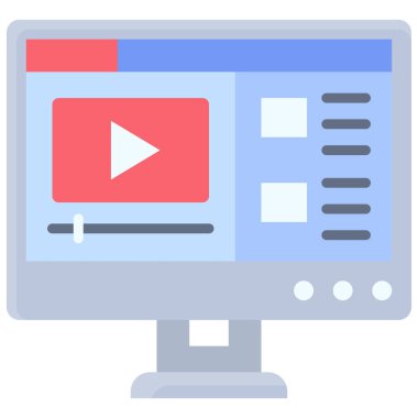 Çevrimiçi ders simgesi, liseye bağlı vektör