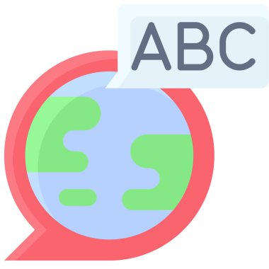 Yabancı dil simgesi, liseye bağlı vektör