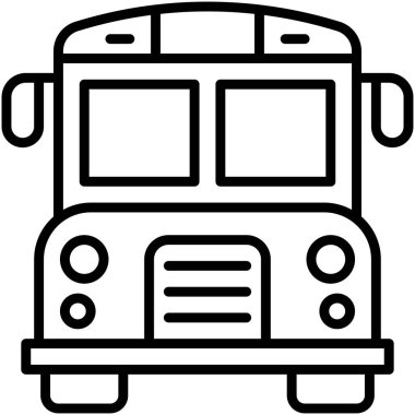 Okul servisi simgesi, lise bağlantılı vektör