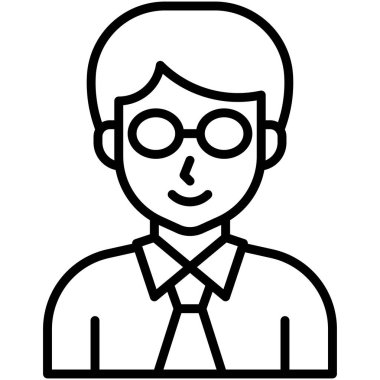 Öğretmen simgesi, lise bağlantılı vektör