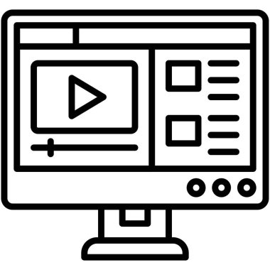 Çevrimiçi ders simgesi, liseye bağlı vektör