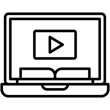 Çevrimiçi eğitim simgesi, lise bağlantılı vektör